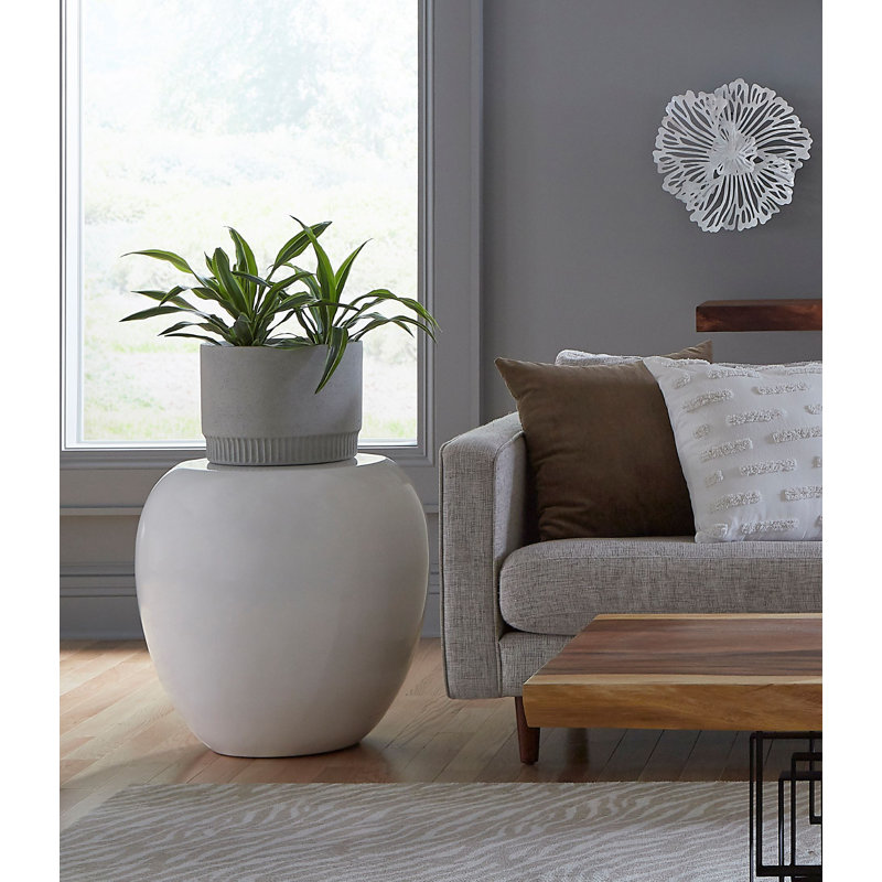 River Stone table d'appoint en gel blanc