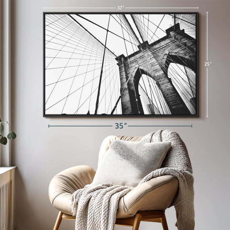 «Brooklyn Suspension Bridge Wall Art», H 25 po x l 37 po