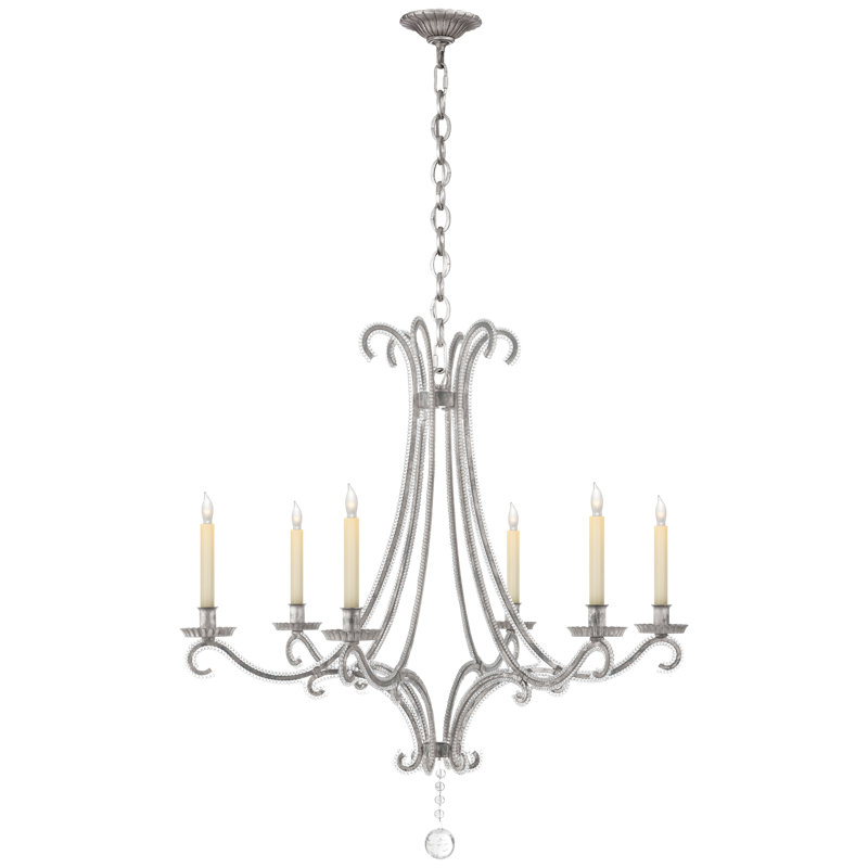 Chapman & Myers Oslo Medium Chandelier, Burnished Silver Leaf