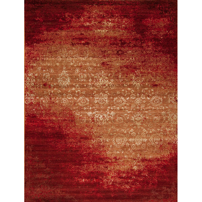 Avant Hand Knotted Area Rug in Trailblazer Ruby Red, Rectangle 9' x 12'