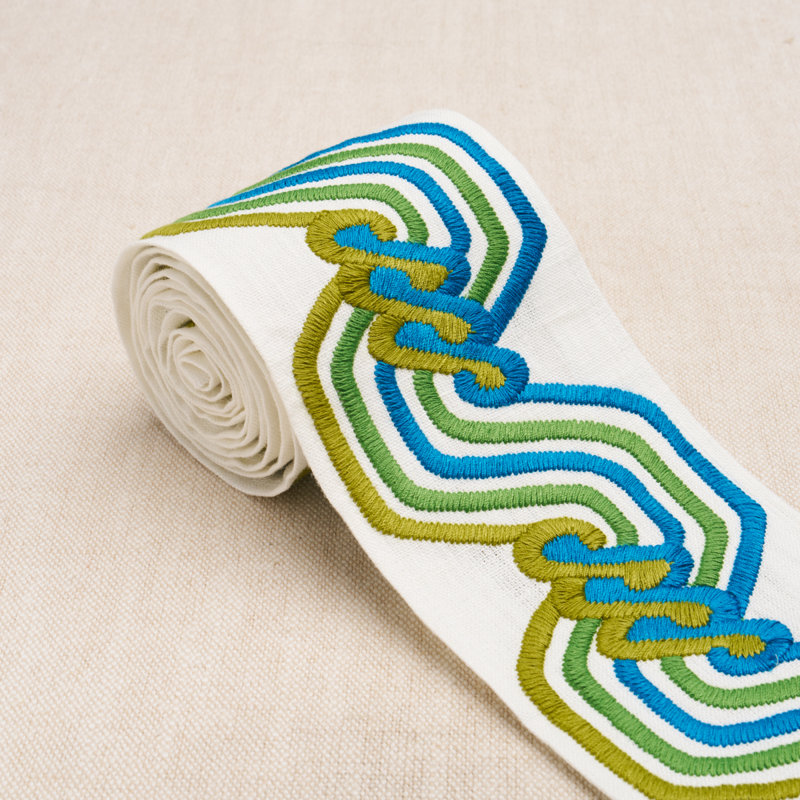 The Twist Embroidered Tape, Peacock