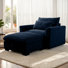 Upholstered Armchair with Ottoman