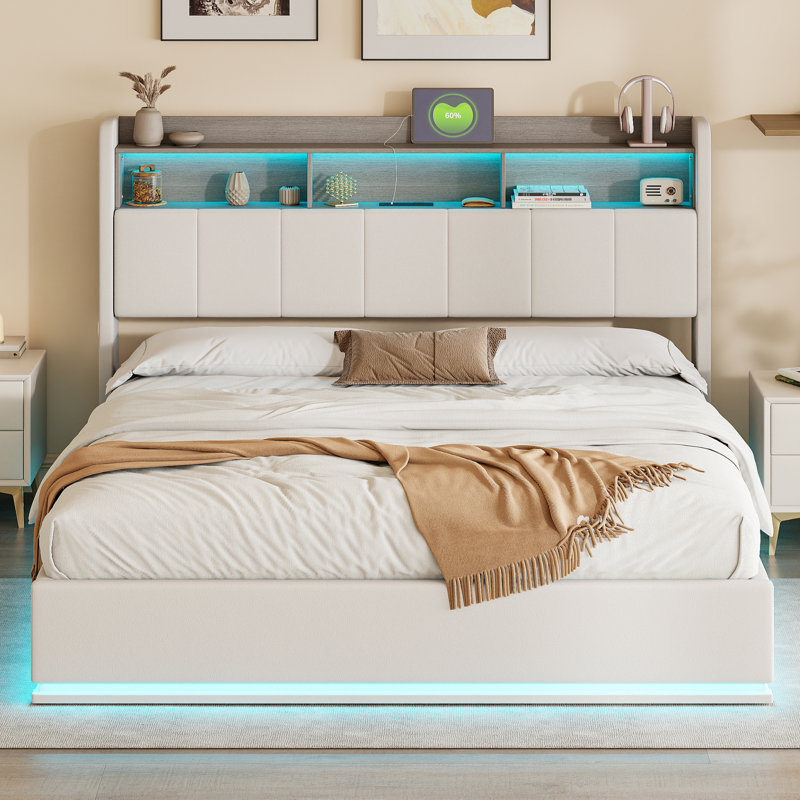 Upholstered Ottoman Storage Bed, European Kingsize (160 x 200 cm)