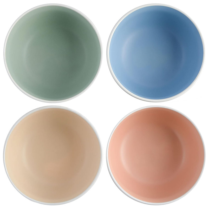 Spice by Tia Mowry 4 Piece 6 Inch Stoneware Cereal Bowl Set in Matte Assorted Colors