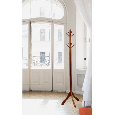 Aiydan Solid Wood Freestanding 8 - Hook Coat Rack