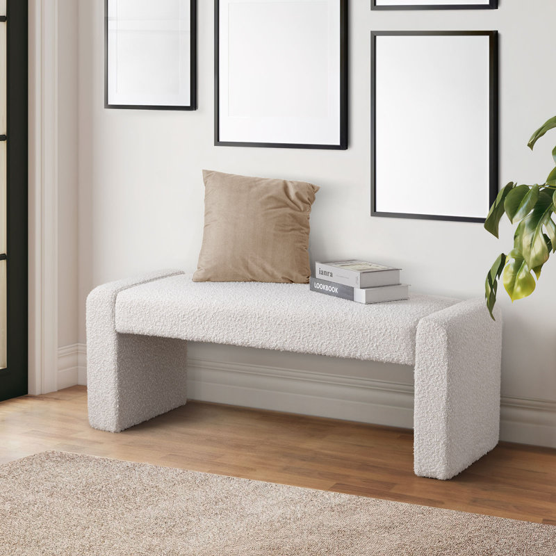 Banc rembourré 47 po Boucle, Blanc