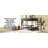 Black Full Size Bed With Bunk, Led Lights, Desk, And - Tipping Wall Attachment For Secure Placement Bunk Twin, Built In Workspace, Guardrails, Lighting Customization