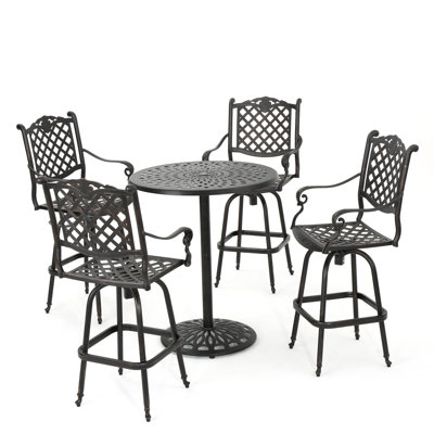 Leininger 5 Piece Bar Height Dining Set