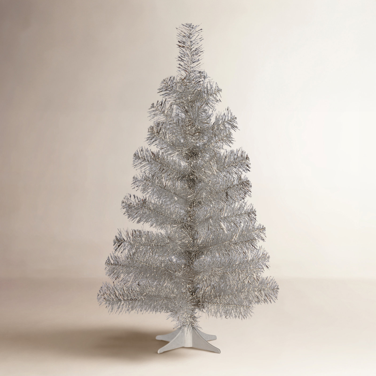Silver Tinsel Tree, 3'