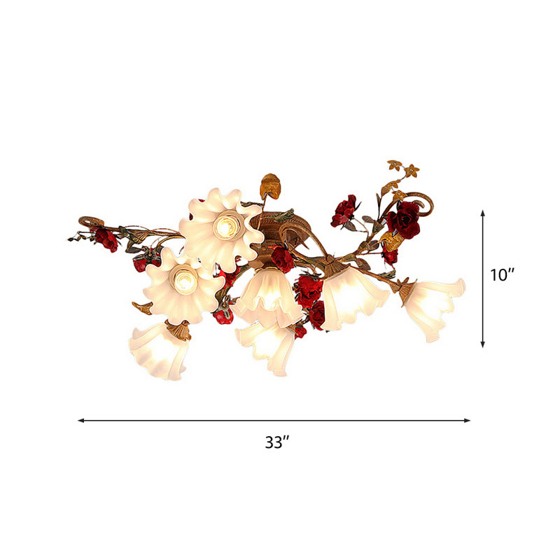 Plafonnier romantique à motif floral