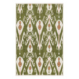 Rug & Kilim’S Contemporary Dhurrie Rug In Green With White & Pink Ikats Patterns