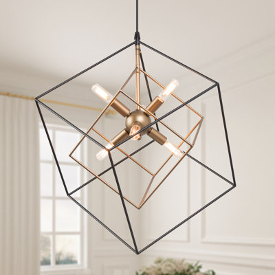 6 - Light Unique Geometric Dining Room Chandelier ETL Certified