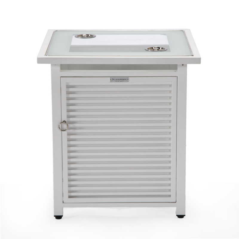 20.5'' Square Aluminum Fire Pit Accessory, White