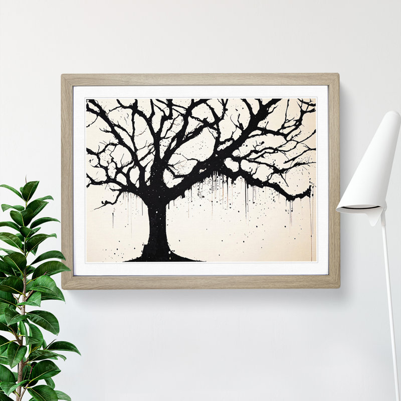 Ethereal Tree Abstract - Framed Print, 46cm H x 64cm W x 2cm D, Oak