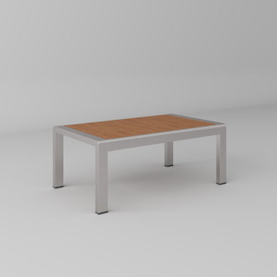 Table basse d'extérieur rectangulaire en aluminium