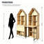 Bureau d'artisanat pliant avec tablettes de rangement, bureau convertible dissimulé en bibliothèque pour petits espaces, conception multifonctionnelle et peu encombrante