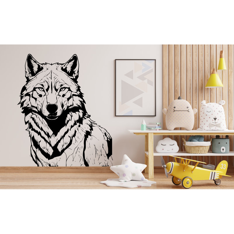Wolf Wall Decal, Wolf Wall Art, Wolf Room Wall Decor Wolf Room Wall Sticker Wolf Wall Decor Animals Stickers 364LU, Noir