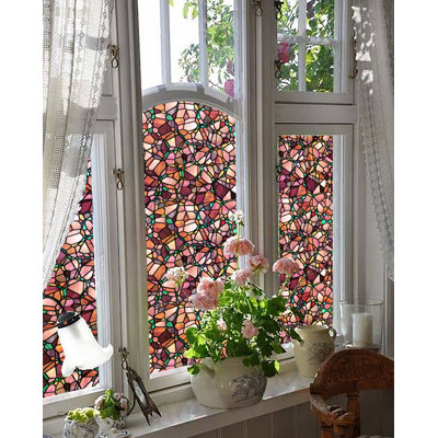 Adhésif décoratif pour fenêtre en faux vitrail