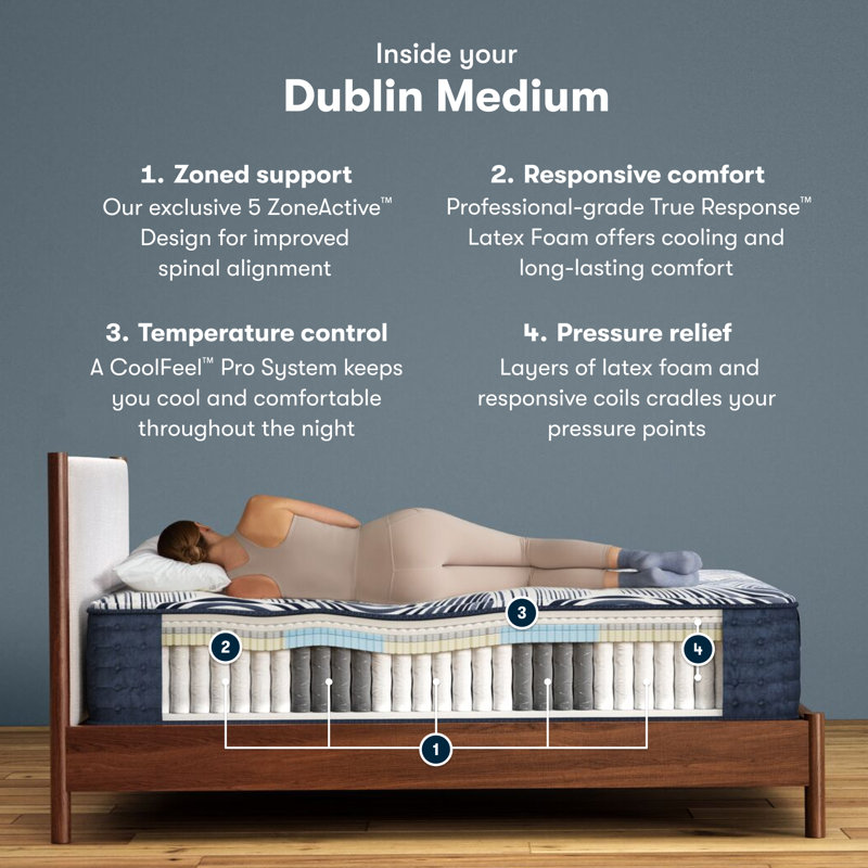 Perfect Sleeper Pro Dublin Medium 14" Latex Hybrid Mattress, King