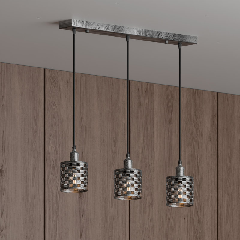Timmer 3 - Light Kitchen Island Pendant, Brushed Silver