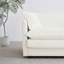 Canapé pour causeuse moderne en tissu de grande taille à 2 places avec 4 coussins, chenille blanche
