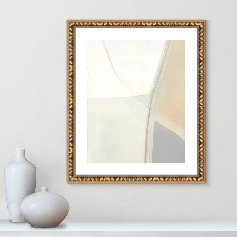 Alexandria In Neutral II - reproduction d'art, Papier avec cadre à perles dorées, H 25,5 po x l 21,5 po x P 1,13 po