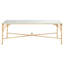 Table basse moderne et durable Aslind - Cadre en faux bambou avec traverse transversale à la maison, au bureau