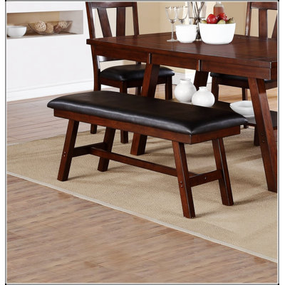 Banc de salle à manger moderne à structure en bois avec coussin en similicuir pour coin repas dans la cuisine