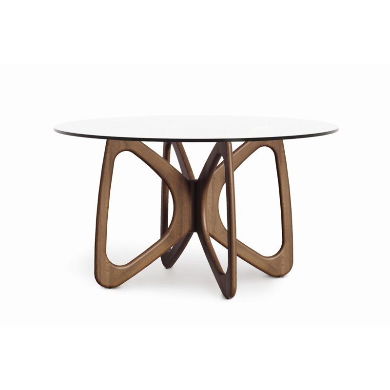Table à manger ronde Butterfly, H 30 po x L 54 po x l 54 po, Noyer naturel