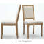 Chaises de salle à manger de style français Louis, chaise d'appoint à structure en bois d'hévéa massif avec dossier carré (ensemble de 2)-621478897