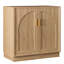 Buffet 31,5 po avec portes à lattes arquées, armoire de rangement d'appoint de style crème Boho pour le salon, naturel-1208474401-1208474403