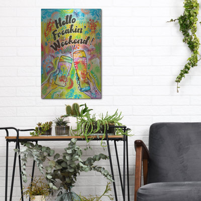«Cheers - Hello Freakin Weekend» par Dean Russo, art mural en métal