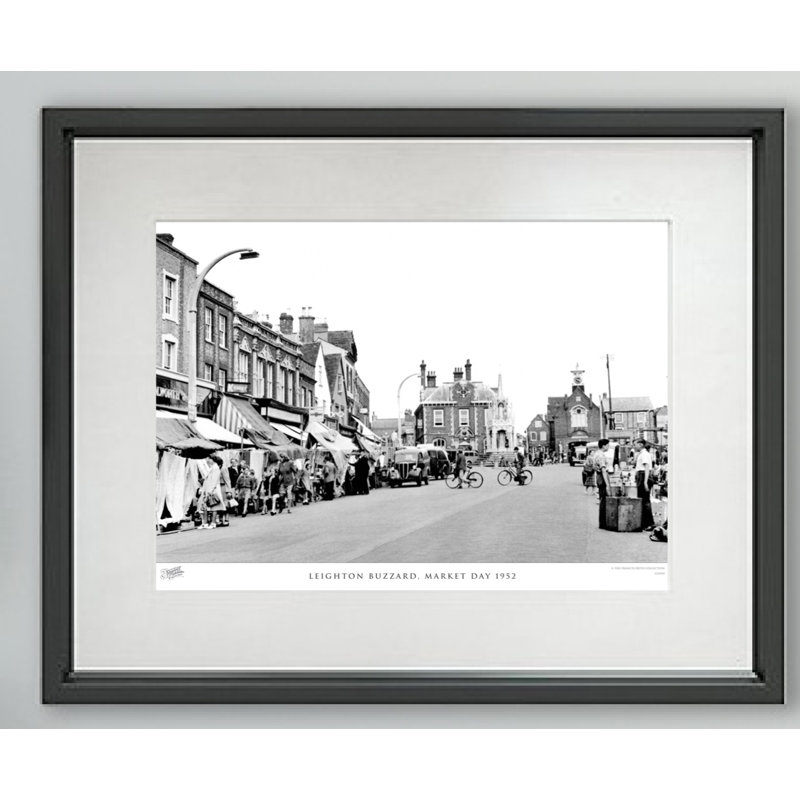 Leighton Buzzard, Market Day 1952 - Single Picture Frame Print, 60cm H X 80cm W x 2cm D