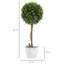 60cm Faux Moss Topiary in Cement Pot