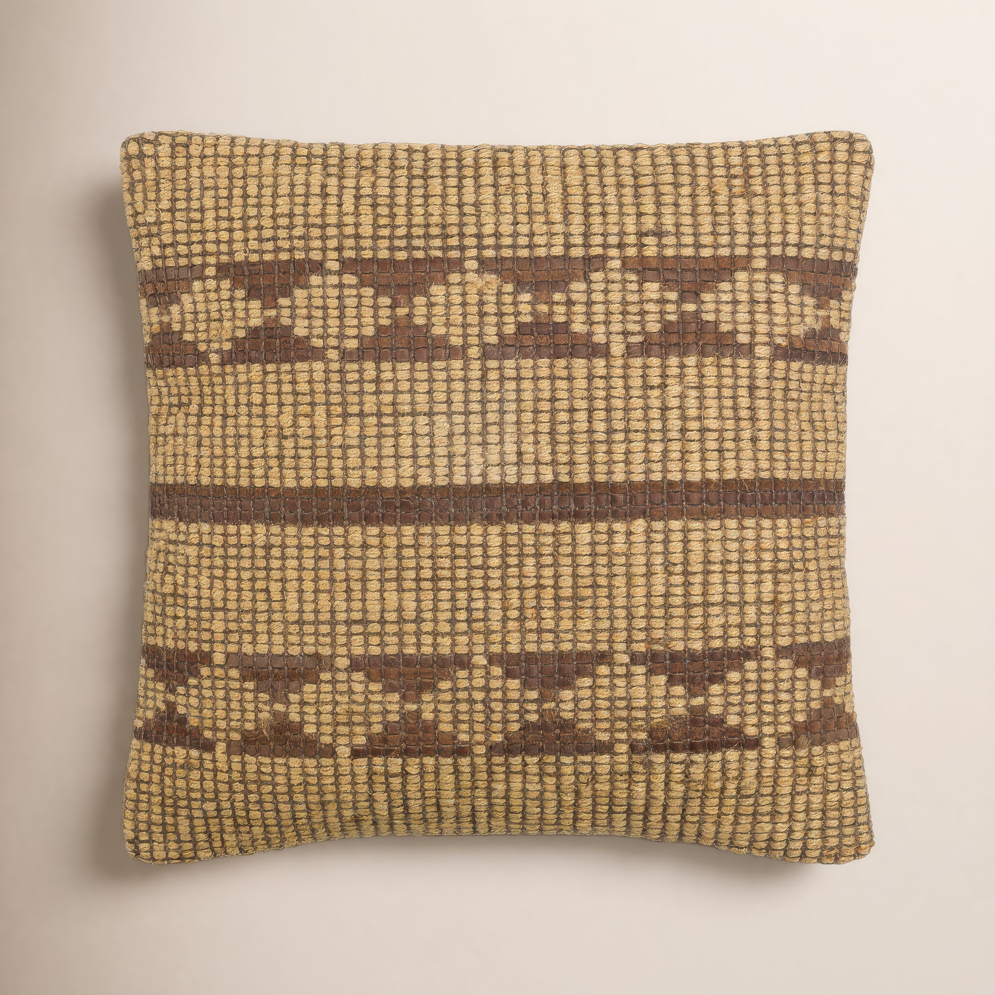 Twareg Geometric Jute / Sisal Pillow Cover, 20"H x 20"W