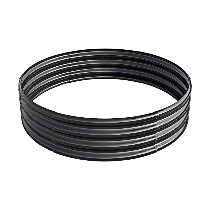 Lit surélevé rond 2 pièces, H 11,43 po x l 47,25 po x P 47,25 po, Noir, Ensemble de 2