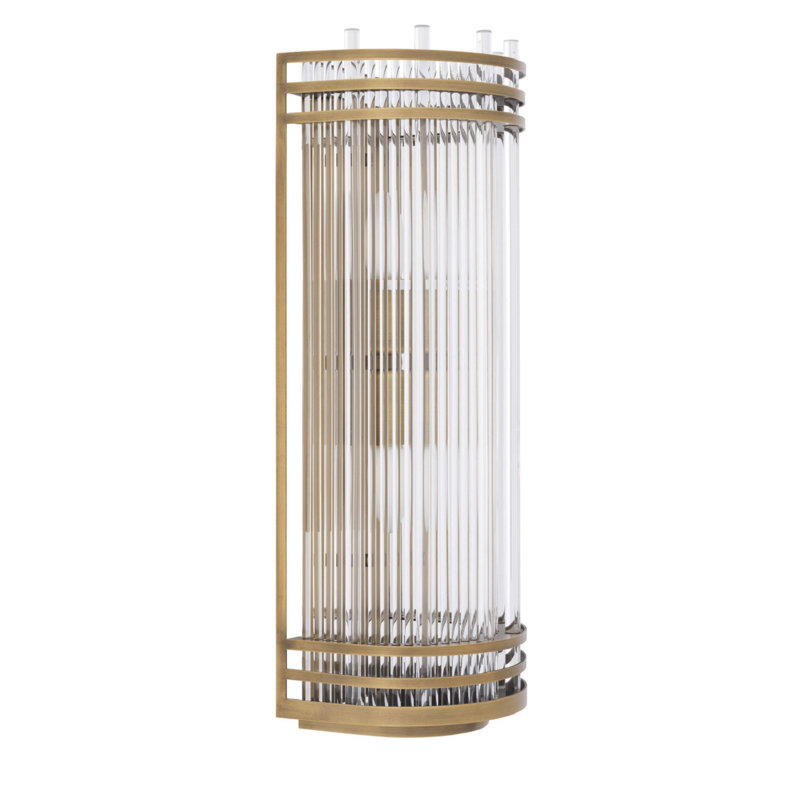 Gulf 2 - Light Flush Mounted Sconce, Antique Brass, 21" H x 7" W x 6" D