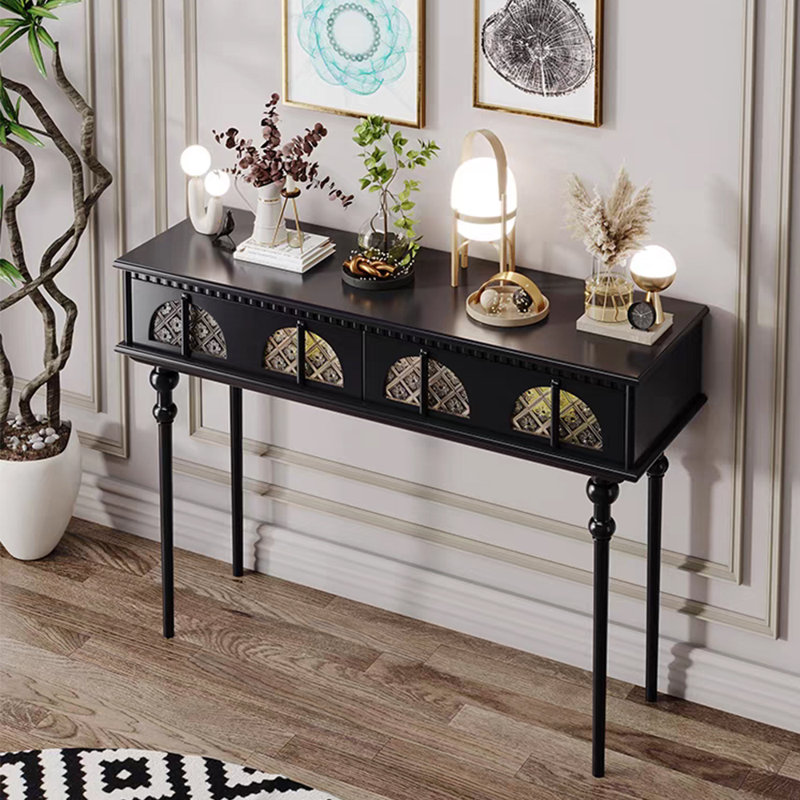 Armoire d'entrée de luxe minimaliste de style français, Noir