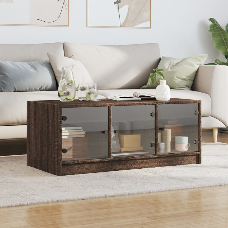 Matasha Coffee Table with Storage, Brown Oak