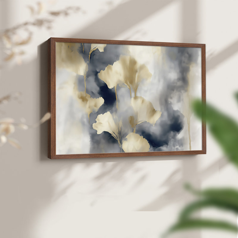 Abstrait, série C, reproduction encadrée, Noyer, H 22 po x l 28 po