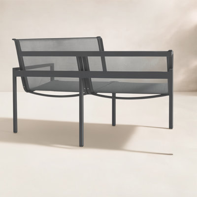 Skiff 56'' Wide Straight Powder Coated Aluminum Loveseat