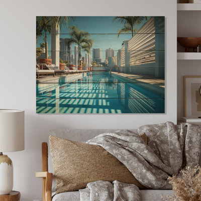 Impression d'ombres sur gratte-ciel turquoise Miami