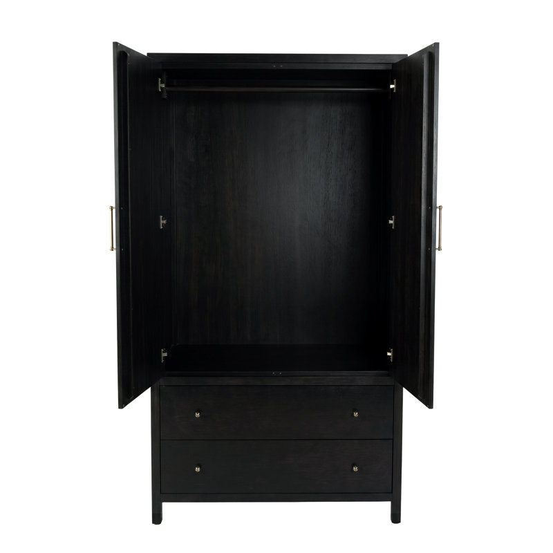 Armoire en bois antique avec 2 tiroirs l 45 po x H 84 po Nora, Coffee
