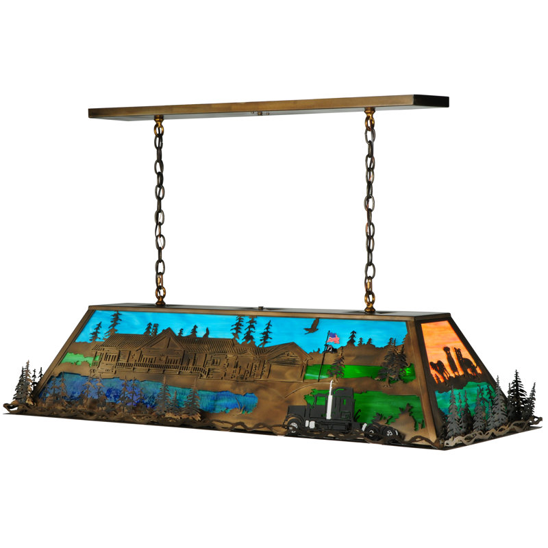Luminaire suspendu oblong personnalisé l 53,5 po