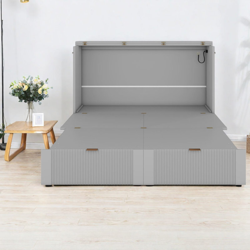 Armoire de canapé multifonctionnelle en bois gris, style moderne portatif pour la maison