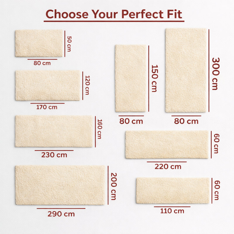 Solid Colour Machine Tufted Shag Area Rug, Rectangle 50cm Width X 80cm Length