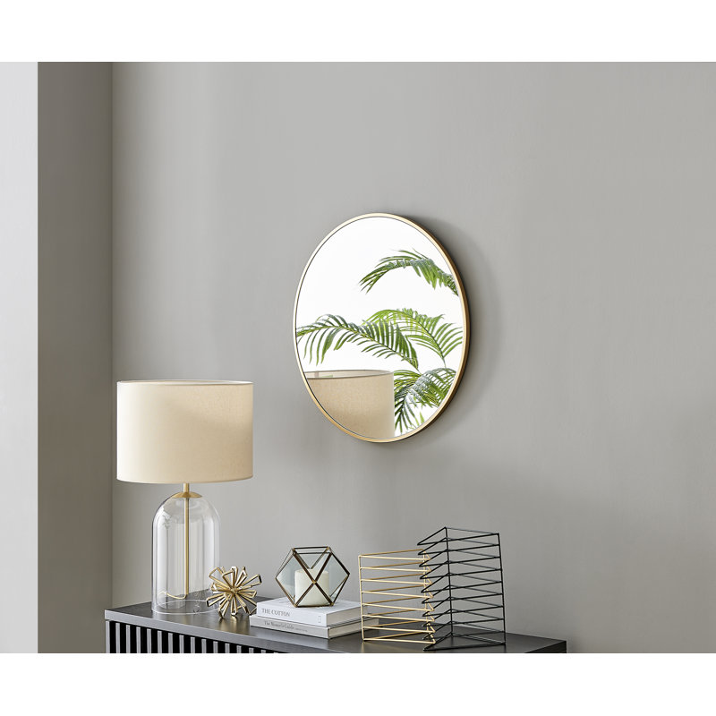 Miroir mural Alcantera, 28,3 po x 28,3 po, Or