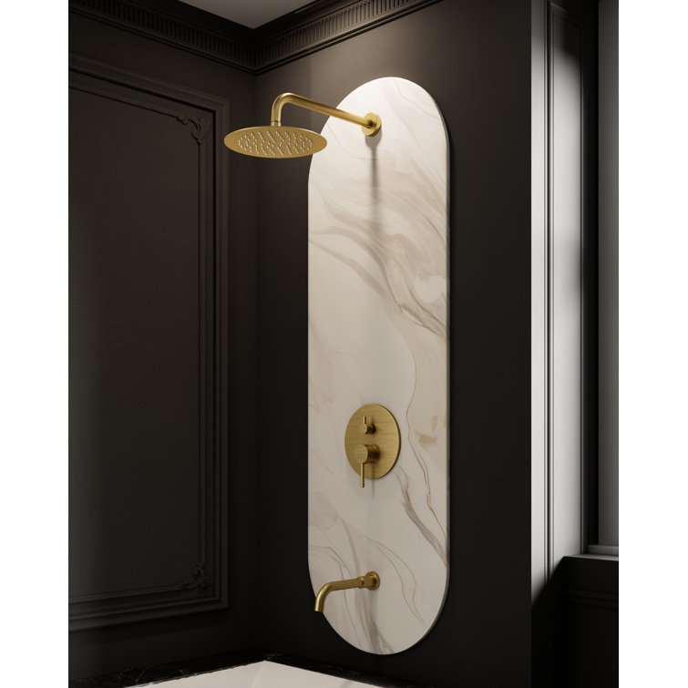 Pressure Balance Tub and Shower Faucet with 10-Inch Round Rain Shower Head, 1.75 GPM (Valve Included)