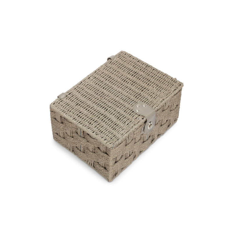 Paper Rope Gift or Storage Hamper, Grey, 17cm H x 35cm W x 26cm D
