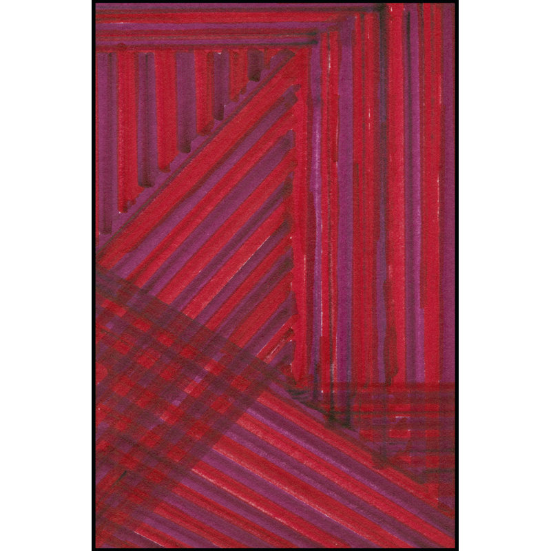 Line Study Red - Wrapped Canvas Print, 91cm H x 61cm W